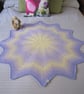 Baby Blanket, Hand Crochet, Lemon, Lilac, Newborn Gift
