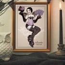 Paper Art Doll Irmalene the Vampire Showgirl for you to cut out and frame