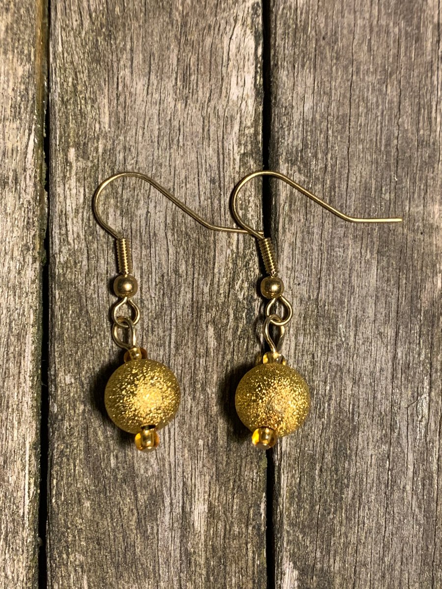 Gold Dust Dangle Earrings