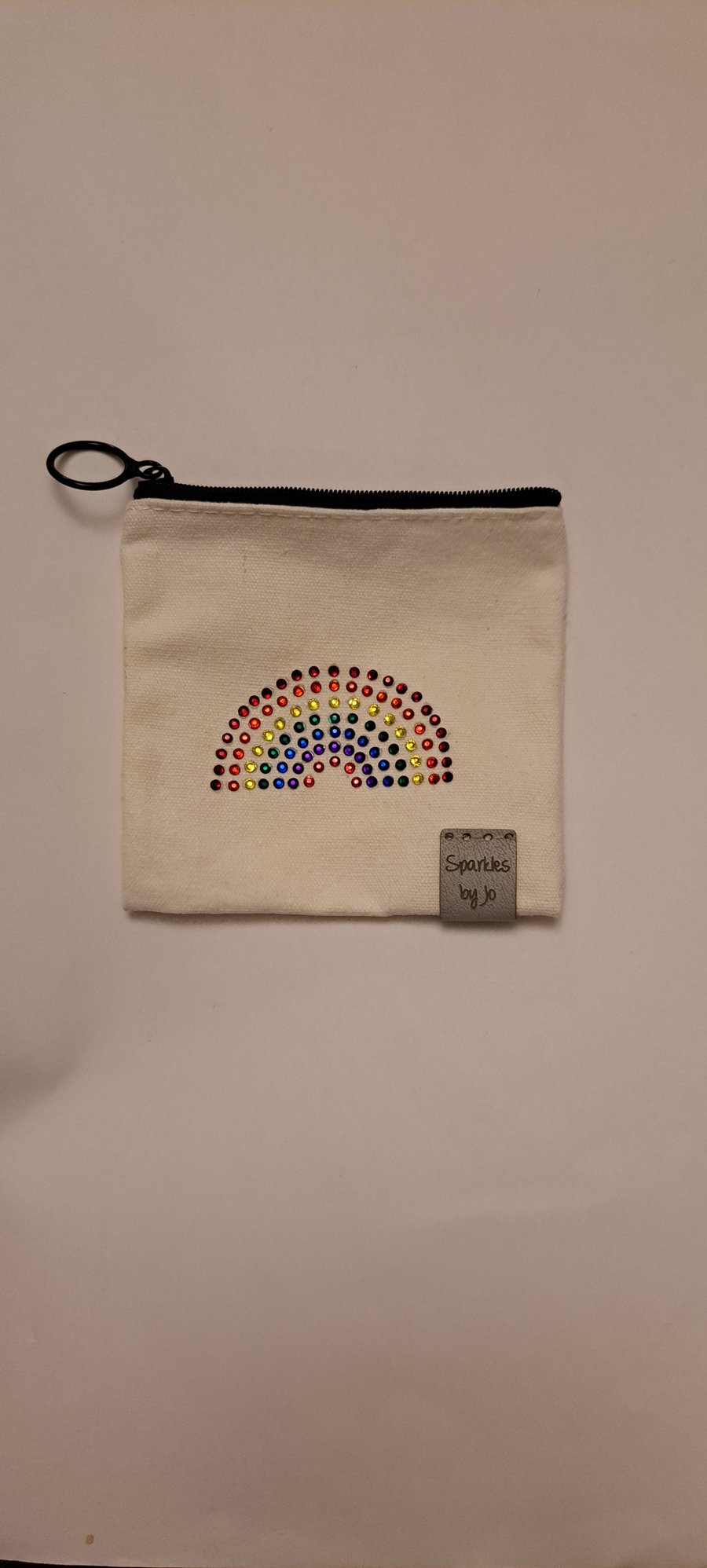 RAINBOW MONEY COIN PURSE, SANI POUCH Rainbow Sparkles, Hand Sparkled