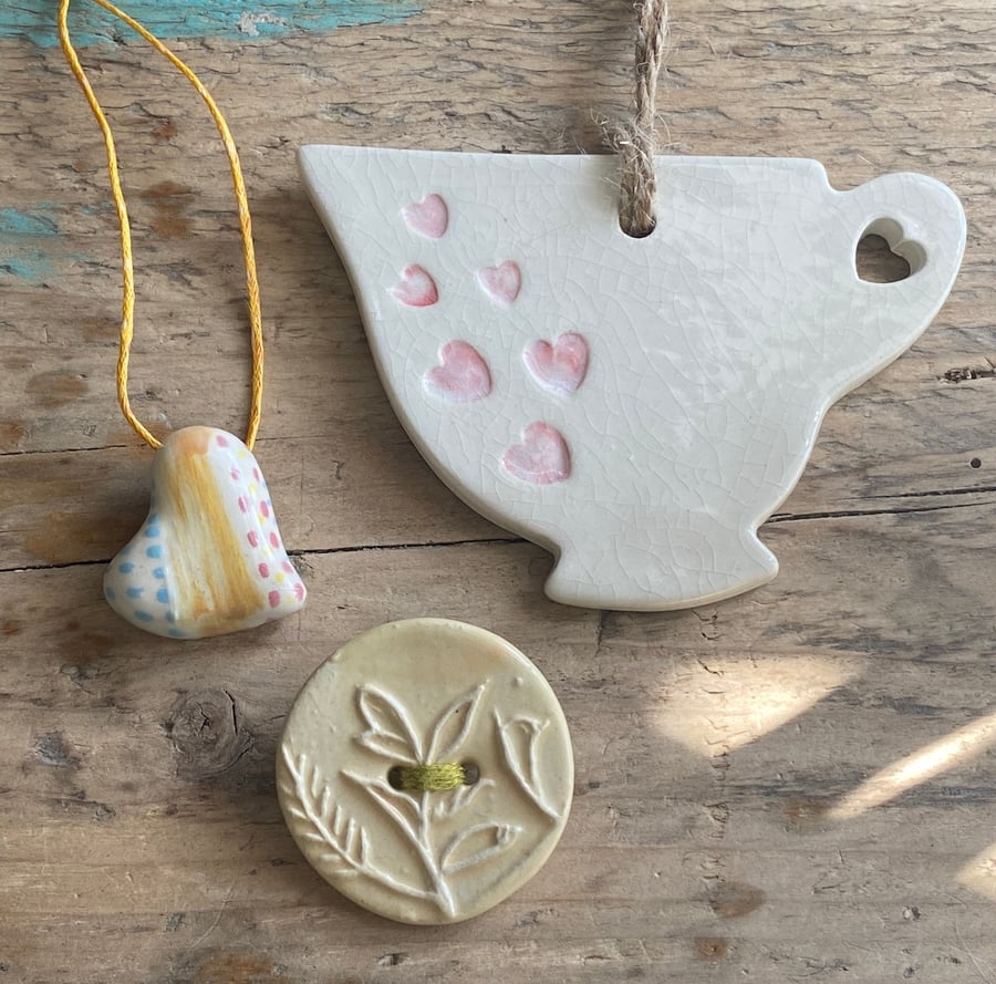 Sale Beautiful gift bundle of Hanging, Heart Necklace and Brooch