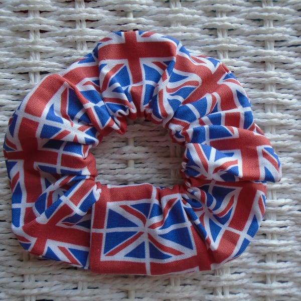 Union Jack Cotton Hair Scrunchie