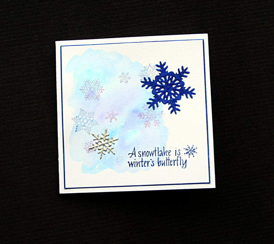Winter's Butterflies - Handcrafted Christmas Card - dr20-0033