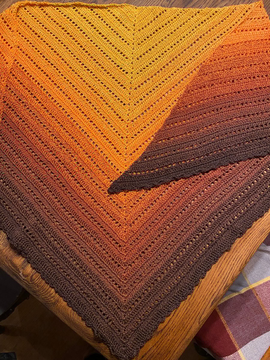 Bit of an Attitude Crochet Shawl Scarf - Pumpkin Smash