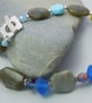 Labradorite statement necklace with glass beads & Czech glass beads - Image 4