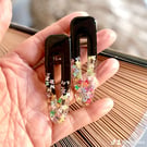 2 x butterflies gradient hair clip slides