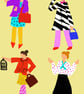 Colourful fashion ladies
