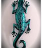Handmade Tin Gecko Wall Art, Turquoise. Made from a Coffee Tin - Image 3