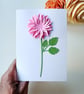Pink Dahlia - Flower Shop Moments, Blank Handmade Floral Card 