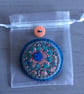 Hand Embroidered Blue Flower Brooch - Image 4