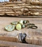 Nature-Inspired Sage Green Czech Glass Leaf Earrings with Leverback Earwires  - Image 3