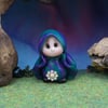 Tiny Garden Gnome 'Juno' 1.5" OOAK Sculpt by Ann Galvin