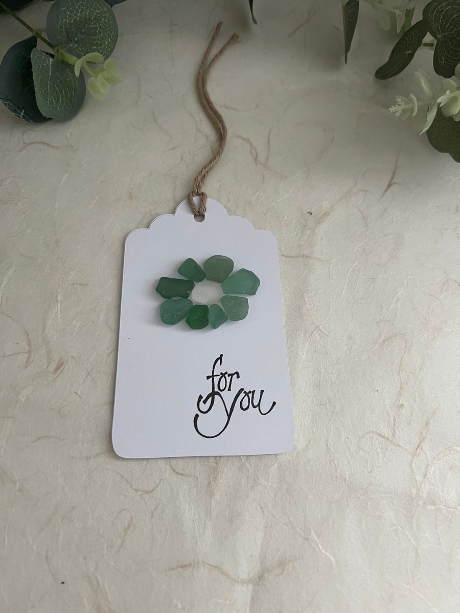 Sea Glass Gift Tags for Gifts, Sea Glass Flowers, Gift Wrap