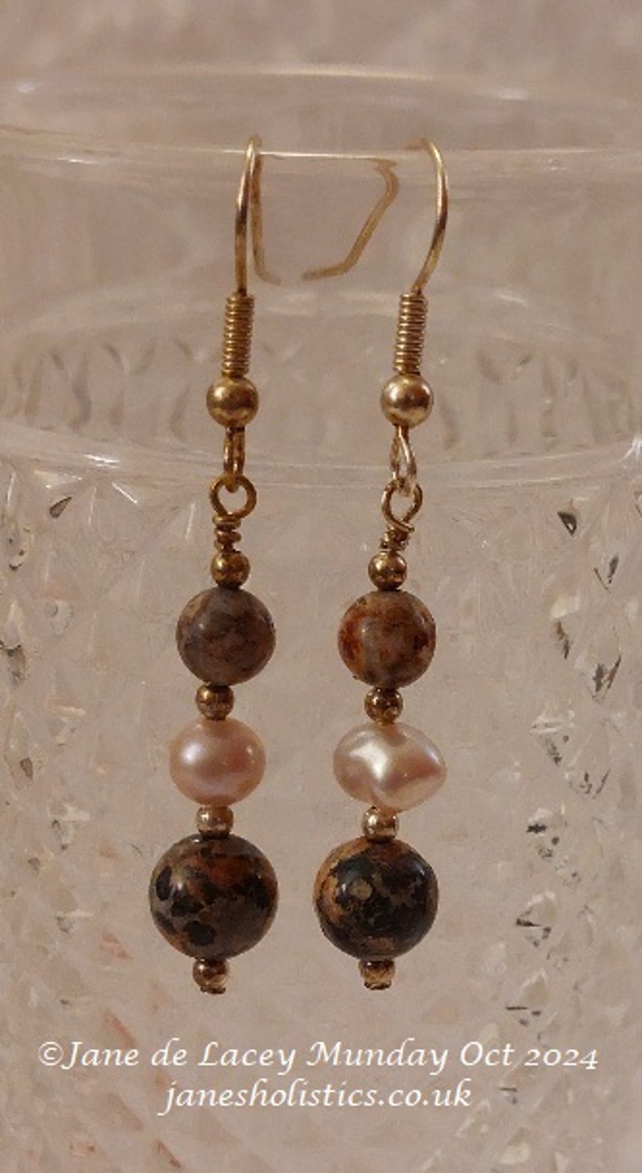 Jasper & Pearl Drop Earrings