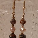 Jasper & Pearl Drop Earrings