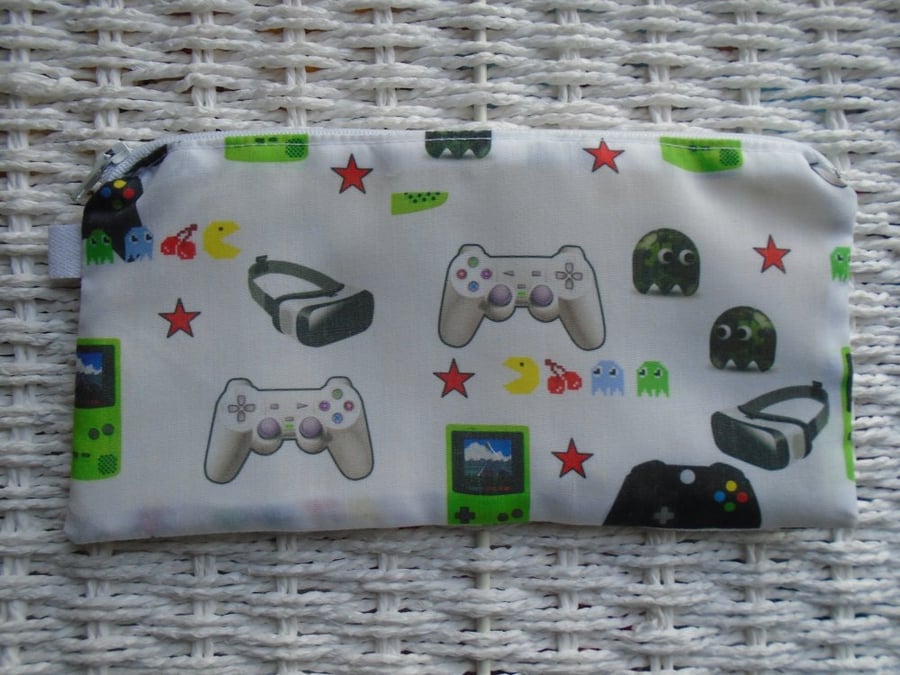 Gaming Themed Pencil Case or Small Make Up Bag.