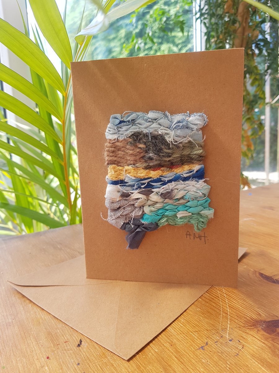Mini Weaving Greetings Card 'Seascape II'