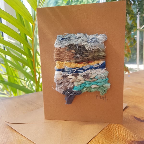 Mini Weaving Greetings Card 'Seascape II'