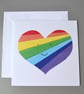 Rainbow heart blank or Valentines card with smiley face - Image 1