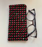 Strawberry Print Quilted Fabric Glasses Case