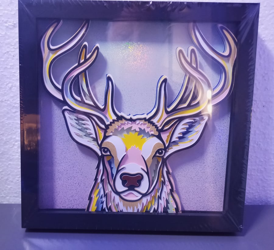 Wall Art, Stag Multilayered Shadow Box, wall decoration