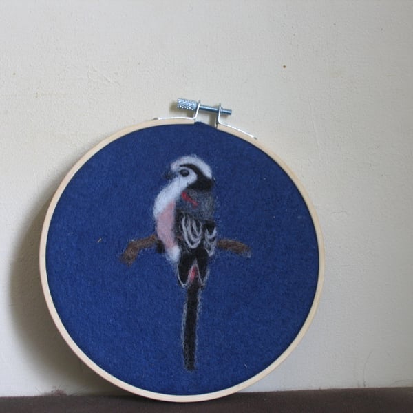 Needle felt picture of Long Tailed Tit - One of a Kind