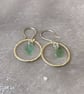 Silver Sea Glass Hoop Earrings - Image 1