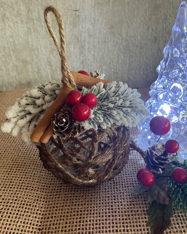 Twine Christmas Tree Bauble