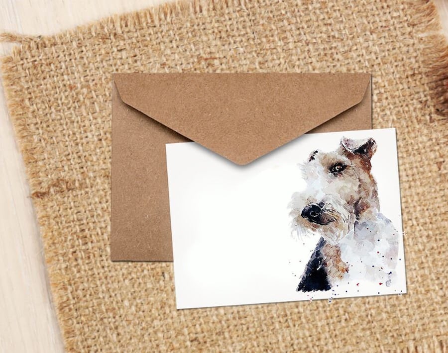 Wired Fox Terrier GreetingNote Card.Wired Fox Terrier card,Wired Fox Terrier gre