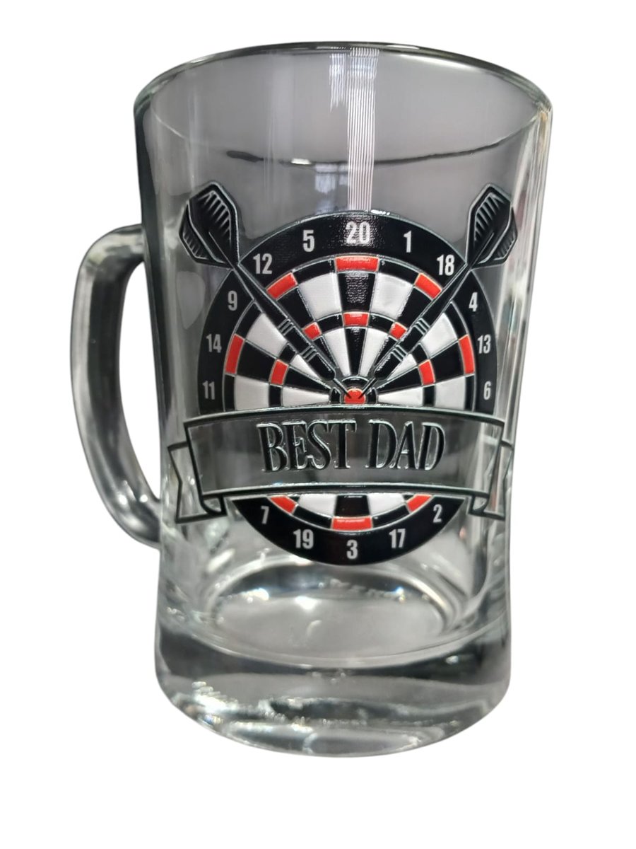 Father's Day Best Dad Beer Glass Tankard Dart Board Birthday Christmas Gift