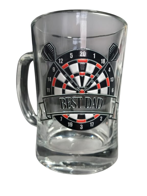 Father's Day Best Dad Beer Glass Tankard Dart Board Birthday Christmas Gift