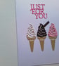 Any occasion card. Just for you card,  ice cream card. Birthday card.  Ref 014.  - Image 9