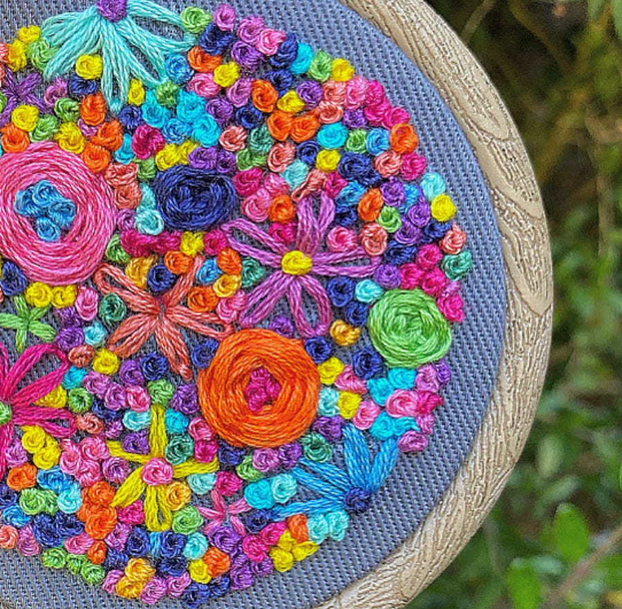 Wildflowers Bright Embroidery Hoop Art