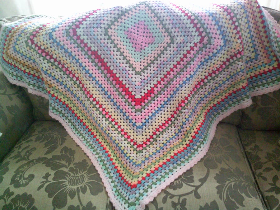 Colourful Granny Square Crochet Blanket