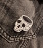 Mindless Skull Lino Printed Pin Badge - Image 2