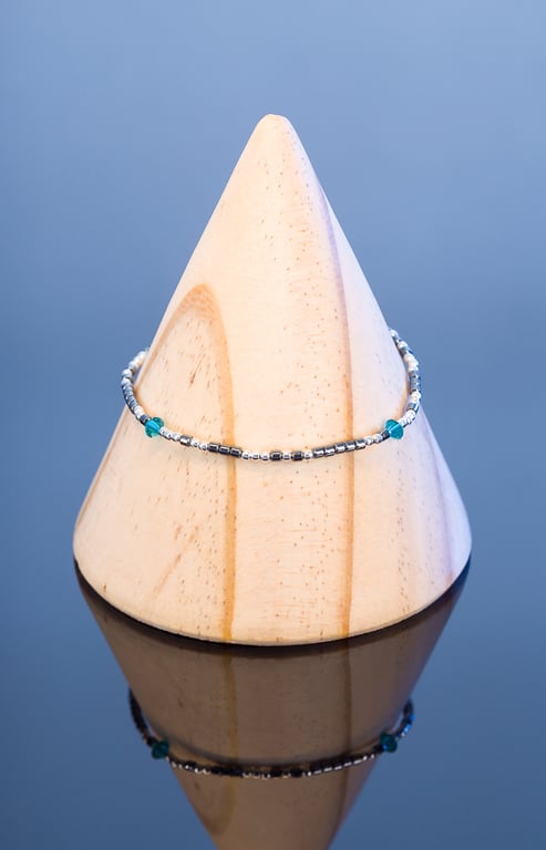 Bracelet Morse Code I love you I love you I love you sterling silver & hematite 
