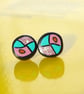 Modern Style Lively Colours Ear Studs - Hand crafted - Unique and Unusual - Image 1