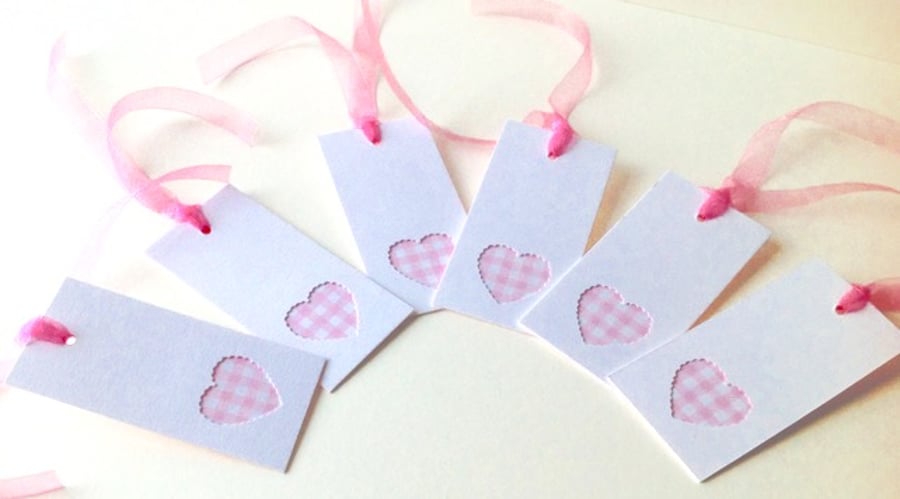 Pastel Gingham Gift Tags Set of Six