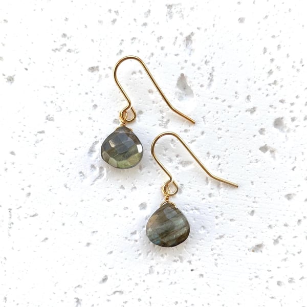 Luna Briolette Drop Earrings - Labradorite