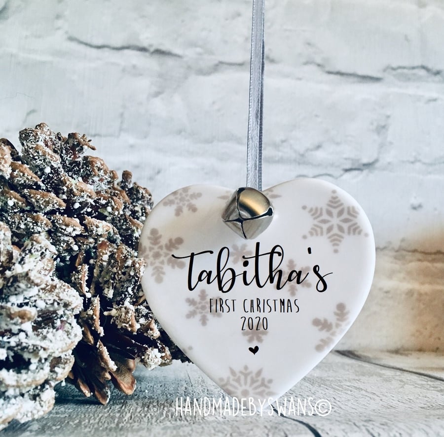First Christmas bauble, personalised first christmas bauble, baby first xmas
