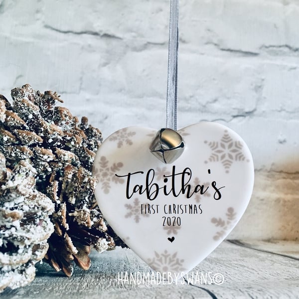 First Christmas bauble, personalised first christmas bauble, baby first xmas