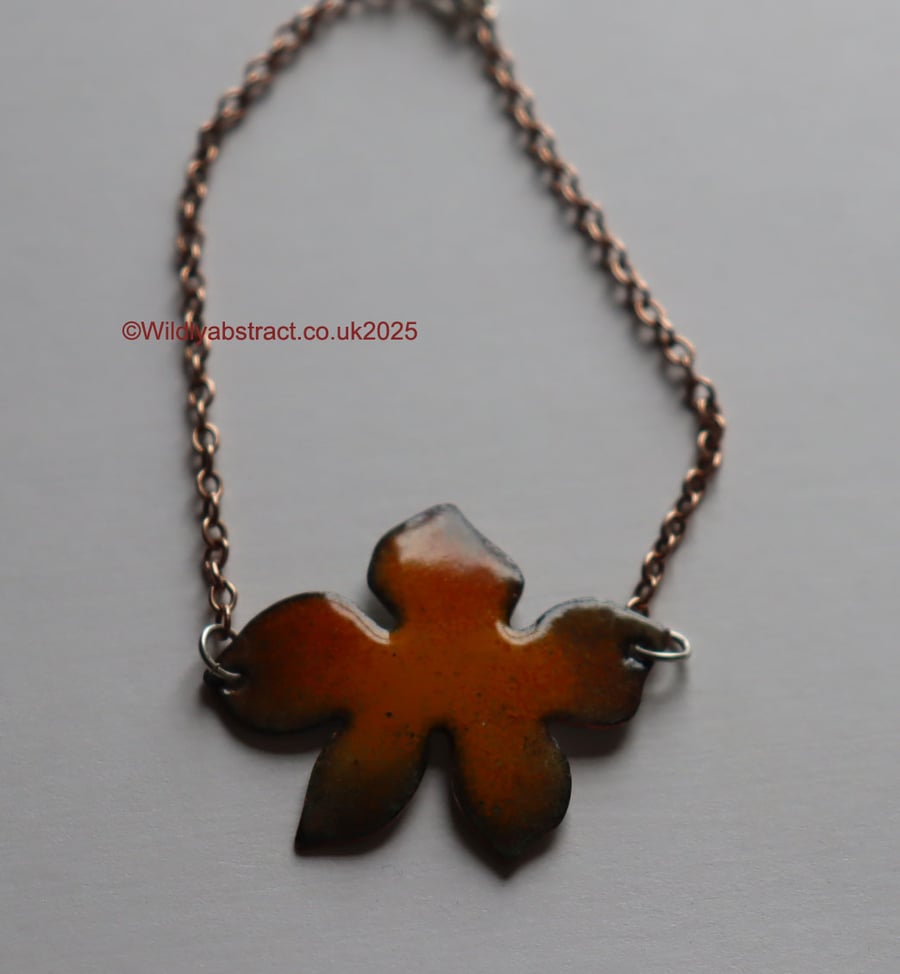 Enamel flower motif bracelet