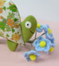 Lavender Tortoise Sachet, Retro Patchwork Style Flower Fabric - Image 2
