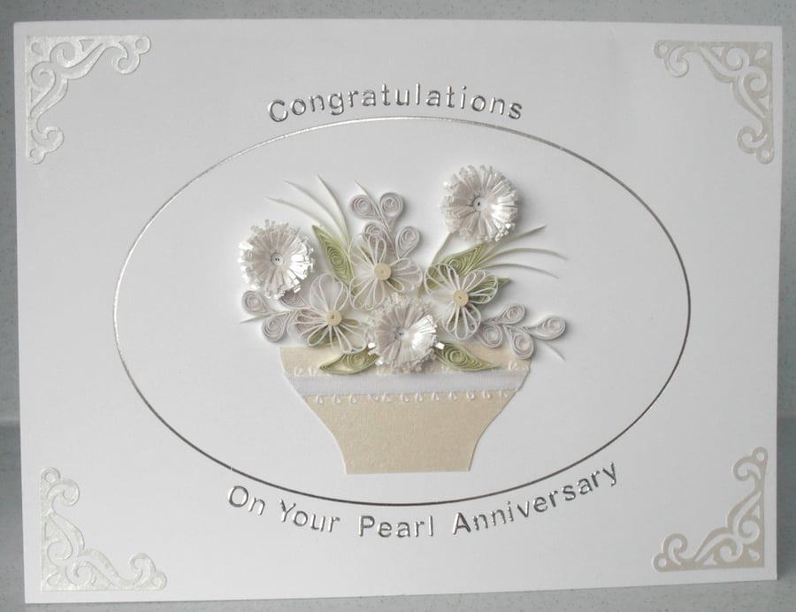 30th anniversary card, pearl wedding