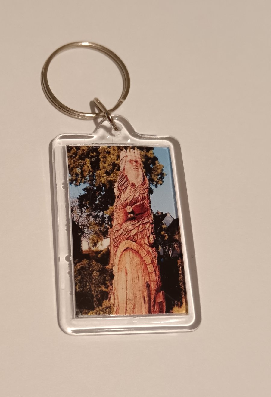 Wooden sculpture photography keyring