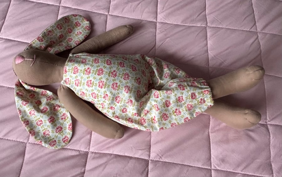 Handmade tilda style fabric bunny