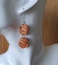 Autumnal Halloween Dangle Double Pumpkin Earrings - Image 2