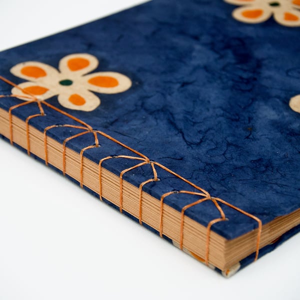 Flower cover photo album with Japanese stab binding