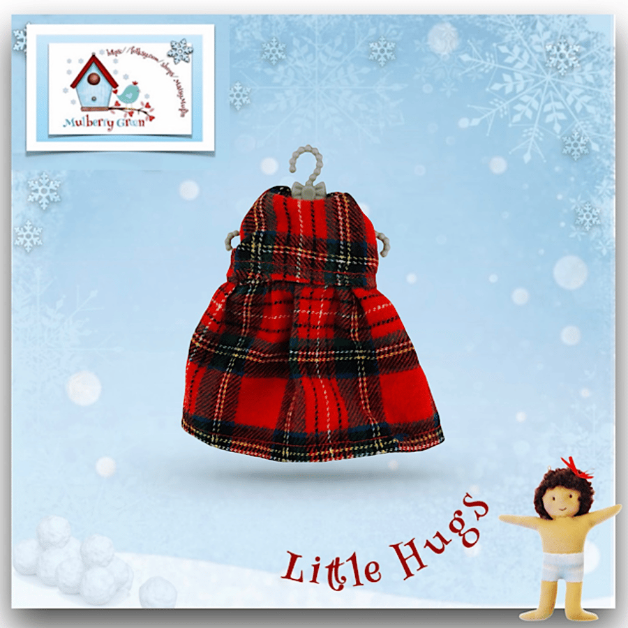 Reserved for Kat Tartan Brushed Cotton Nightdress to fit the Little Hugs dolls 