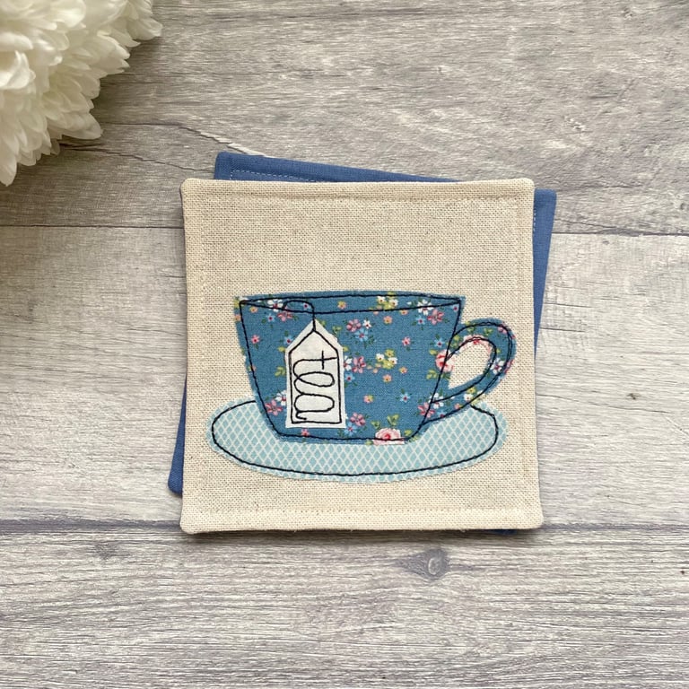 Tea cup coaster, floral coaster
